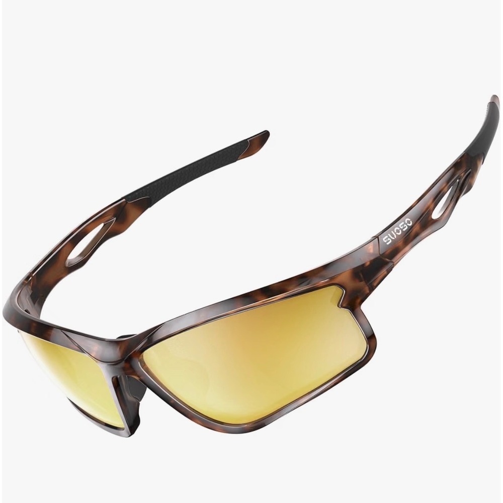 Suoso Polarized Sports Sunglasses Tortoise TR90 UV400 Wrap Glasses Men Women
